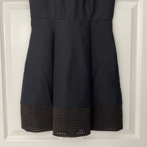 J. Crew Perforated A-Line Black Dress Size 0 - Picture 5 of 12